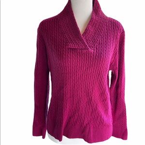 Jeanne Pierre V Neck Sweater Muave Size X-Large